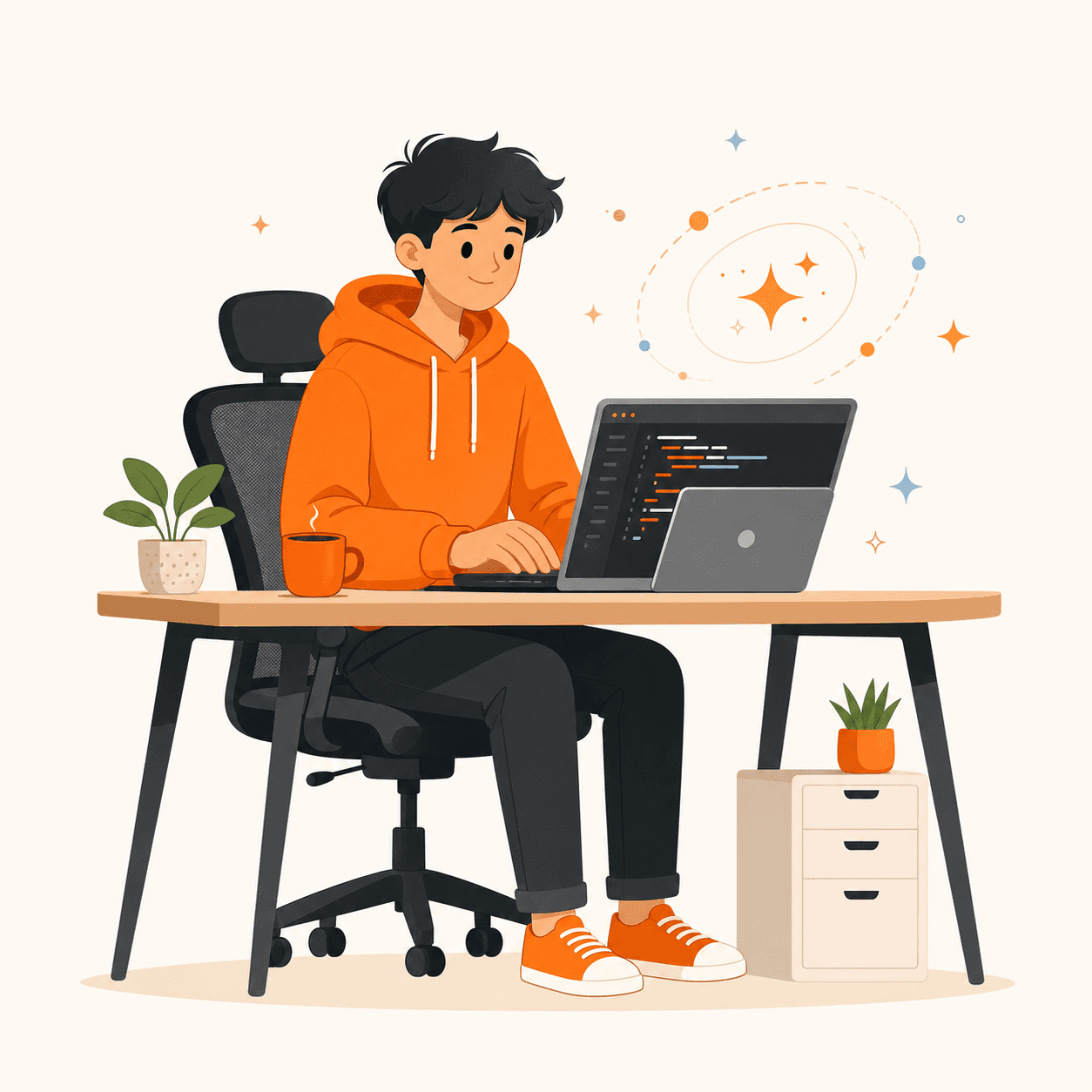 Developer learning with an AI coding assistant